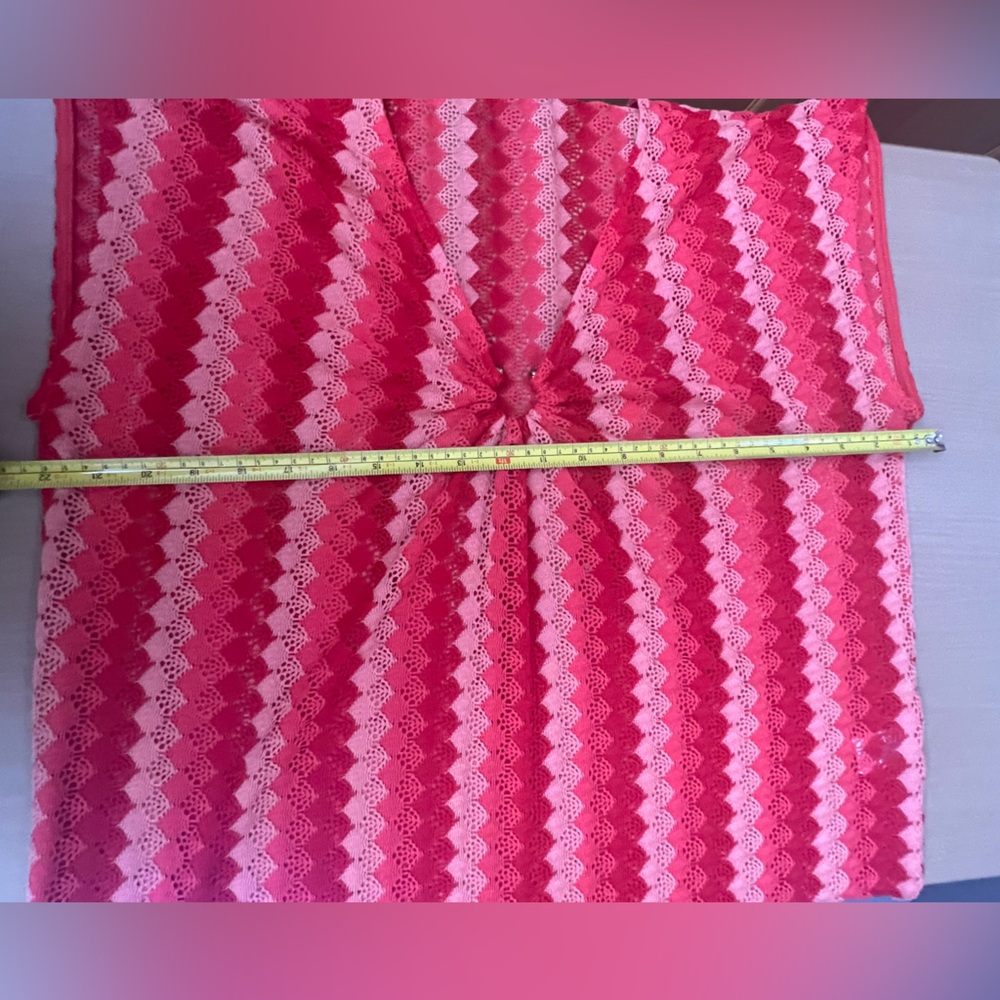 Swimsuit coverup. Striped in shades of orange. - Picture 4 of 6